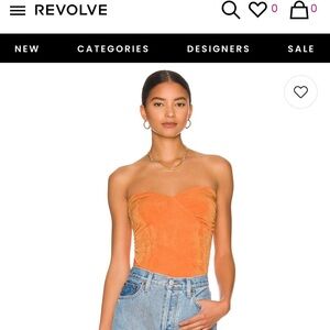Marcella Wrap Bustier Top in Orange